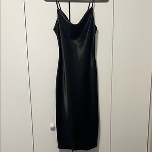 Black Satin Slip Dress